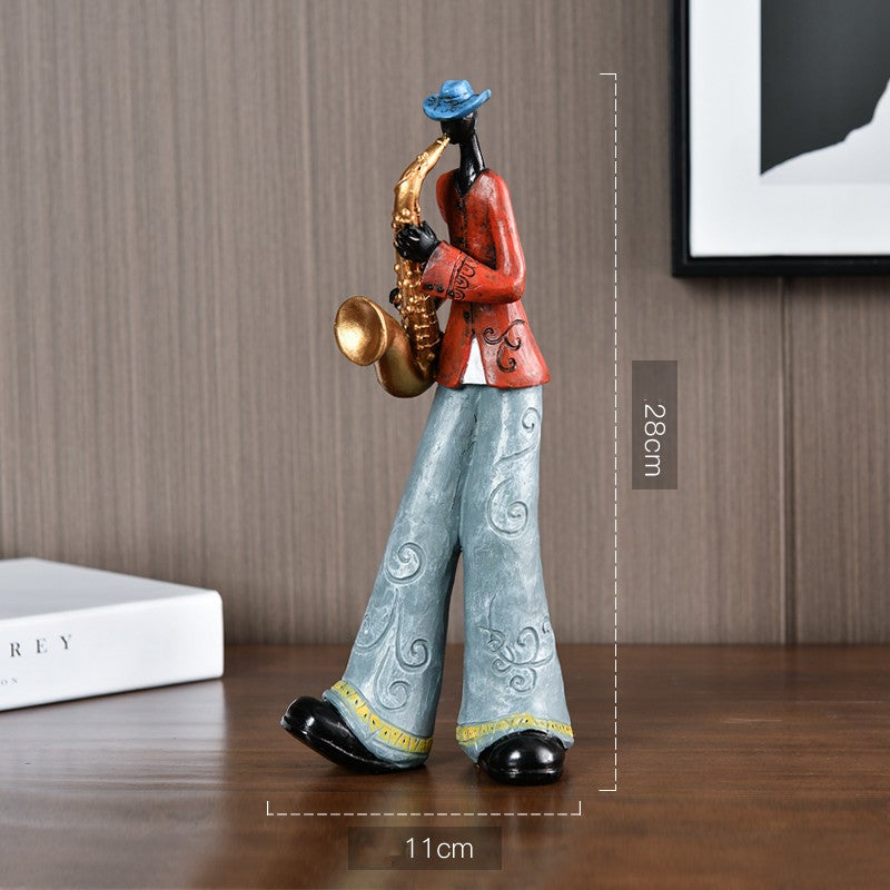Handmade Music Band Sculpture Resin Musician Figurine Decor