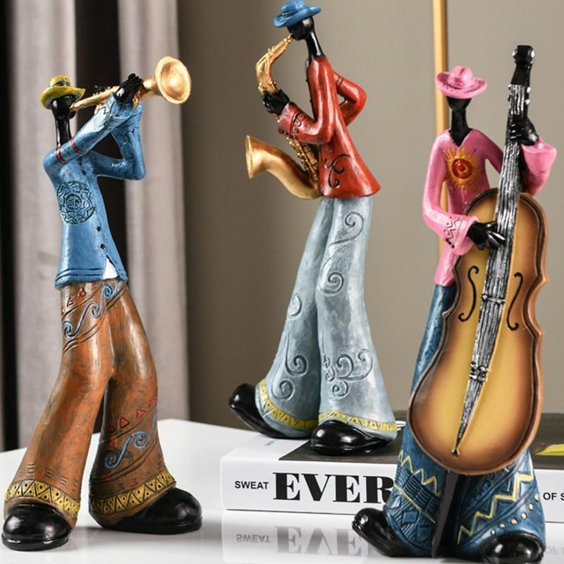 Handmade Music Band Sculpture Resin Musician Figurine Decor