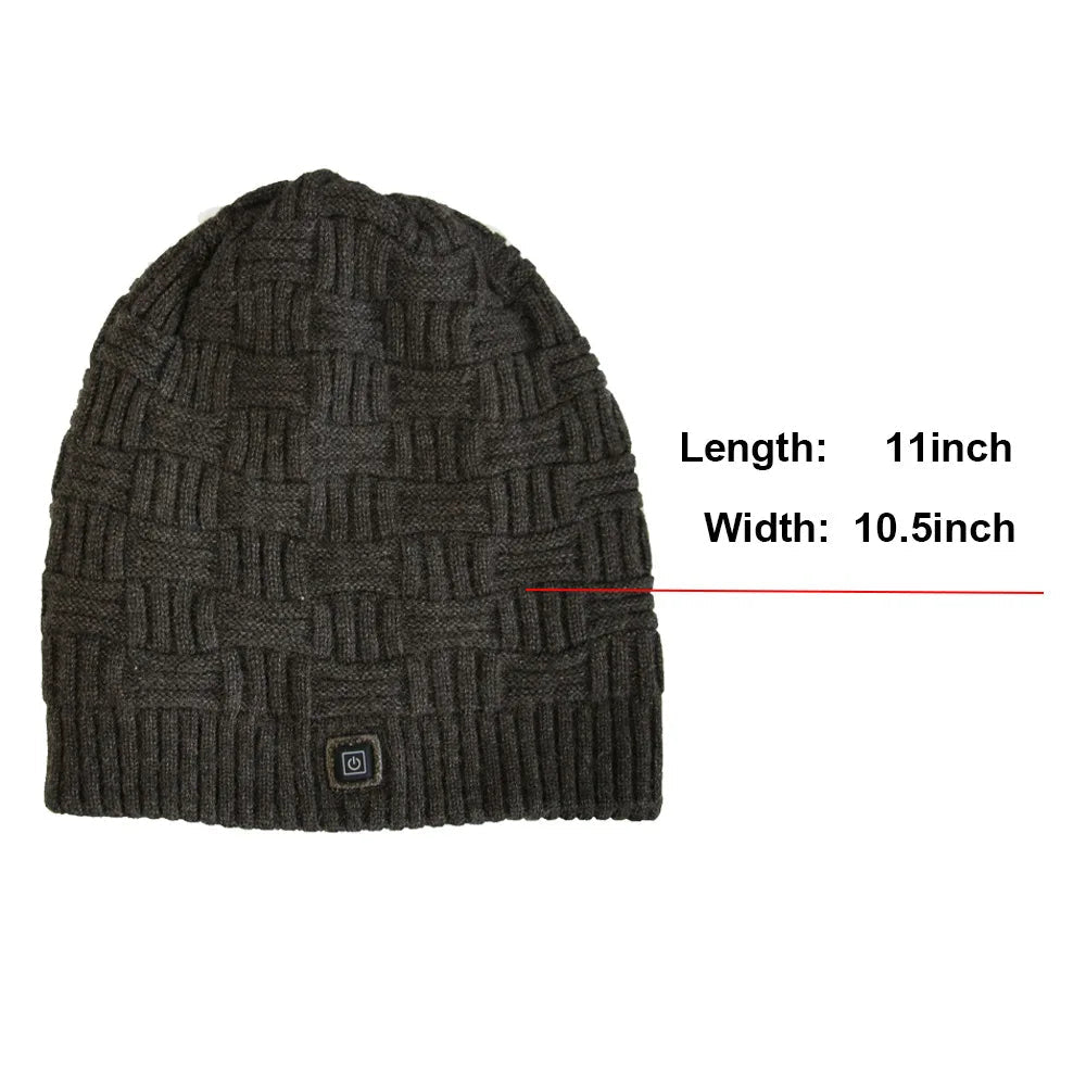 Heated USB Beanie with Adjustable Temperature for Winter Outdoor Activities