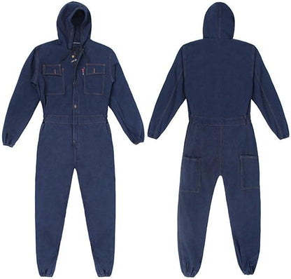 Heavy Duty Denim Work Overalls Durable Workwear Coveralls Adjustable Fit