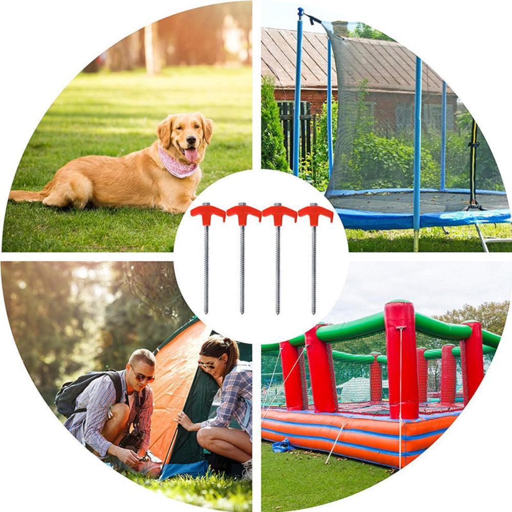 Heavy Duty Screw Tent Pegs Ground Anchors Camping Stake Set