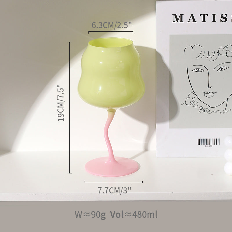 Irregular Wine Glass Goblet Elegant Cocktail Drinking Glass