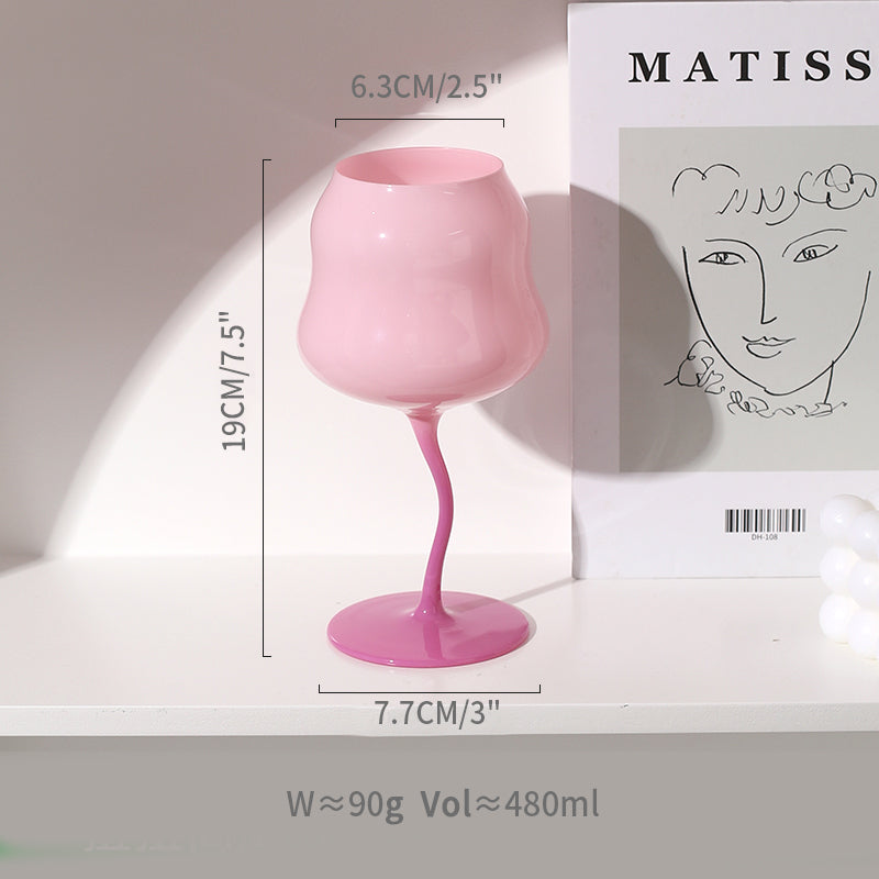 Irregular Wine Glass Goblet Elegant Cocktail Drinking Glass