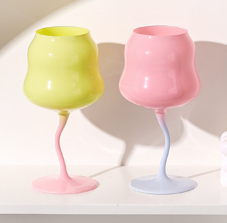 Irregular Wine Glass Goblet Elegant Cocktail Drinking Glass