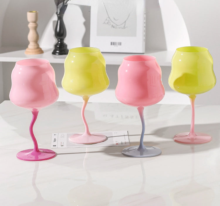 Irregular Wine Glass Goblet Elegant Cocktail Drinking Glass