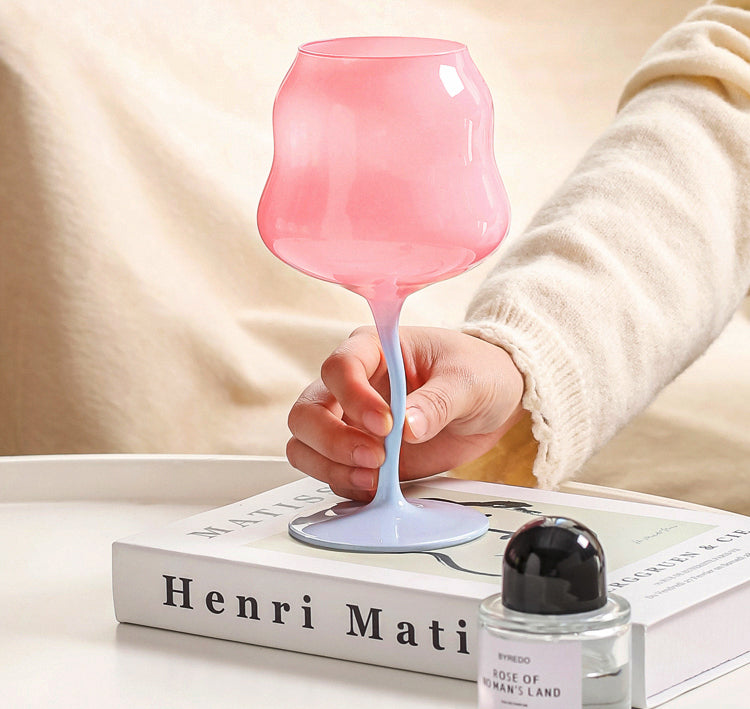 Irregular Wine Glass Goblet Elegant Cocktail Drinking Glass