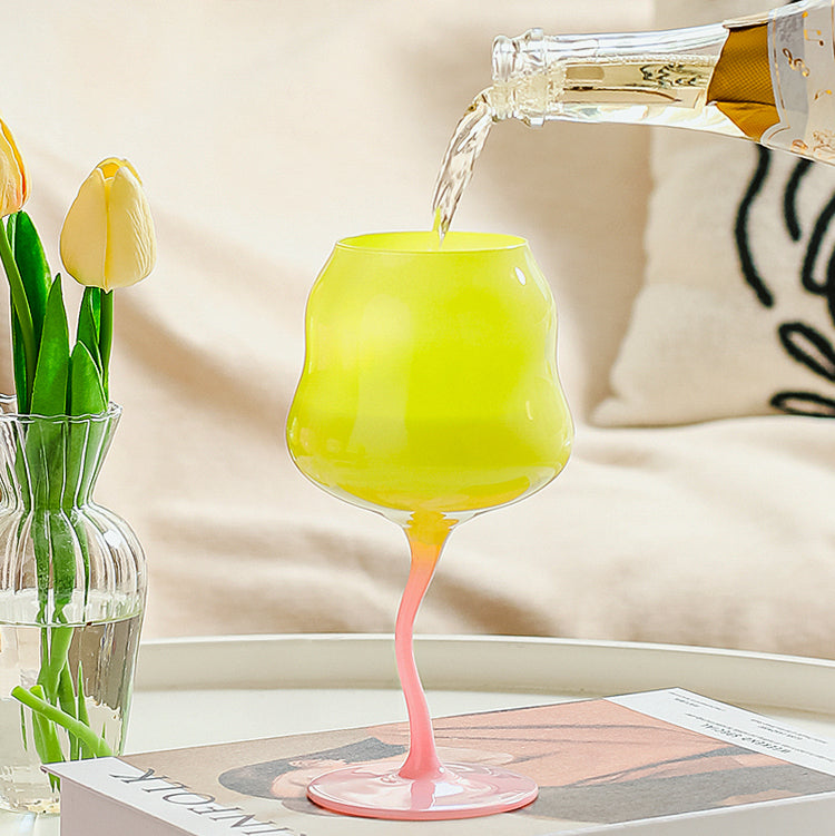 Irregular Wine Glass Goblet Elegant Cocktail Drinking Glass