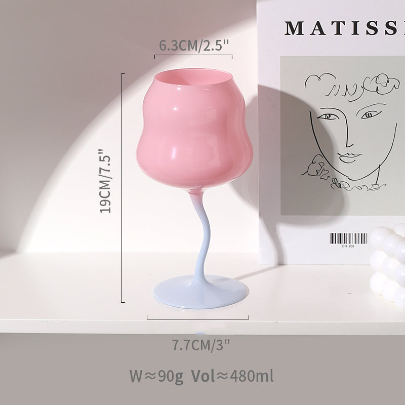 Irregular Wine Glass Goblet Elegant Cocktail Drinking Glass