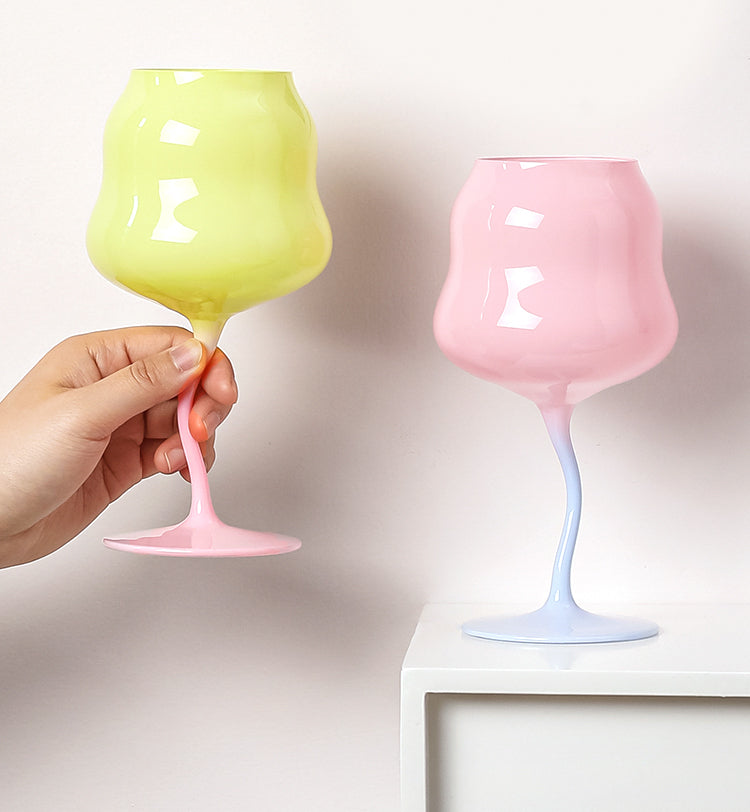Irregular Wine Glass Goblet Elegant Cocktail Drinking Glass