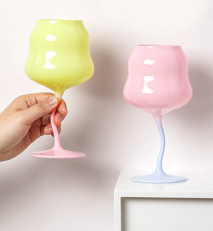 Irregular Wine Glass Goblet Elegant Cocktail Drinking Glass