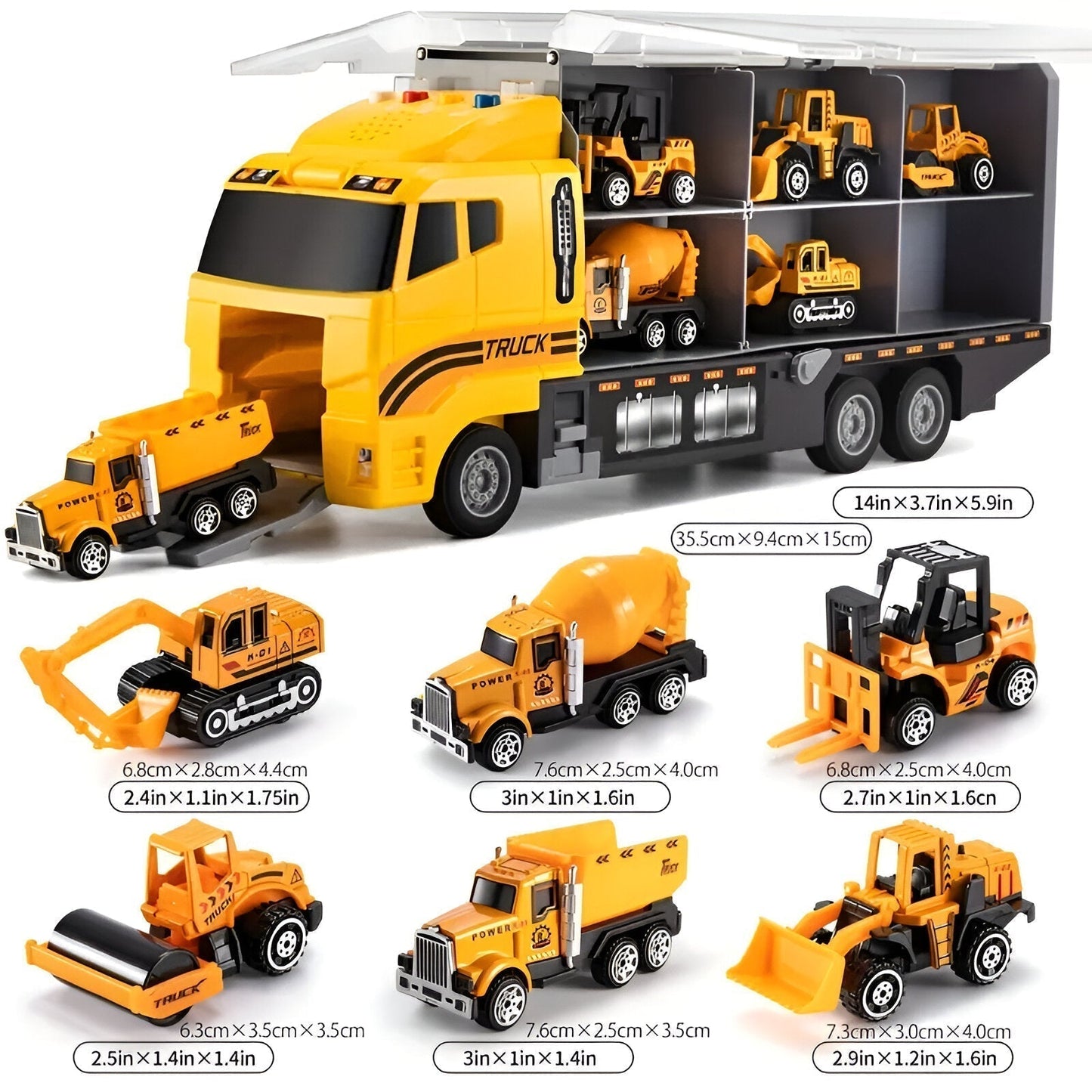 Kids Construction Vehicle Toy Set Educational Building Truck Playset