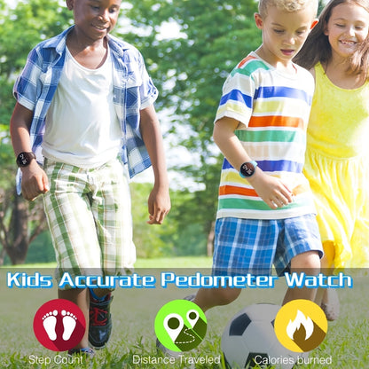 Kids Digital Watch Step Counter LED Fitness Tracker Alarm Stopwatch