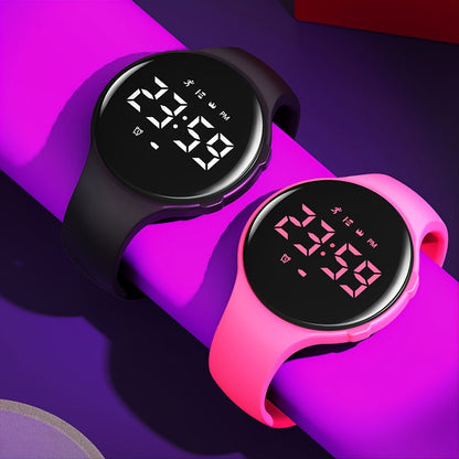 Kids Digital Watch Step Counter LED Fitness Tracker Alarm Stopwatch
