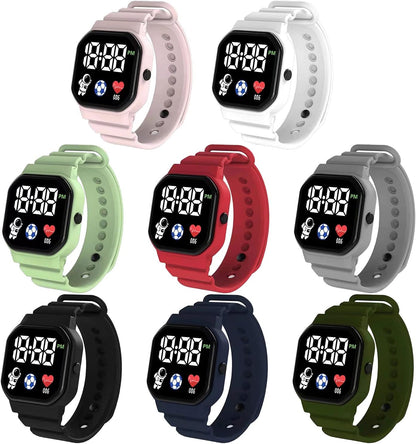 Kids LED Digital Watch Waterproof Educational Calendar Display