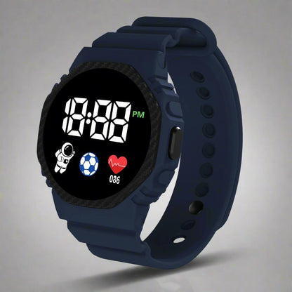 Kids LED Digital Watch Waterproof Educational Calendar Display