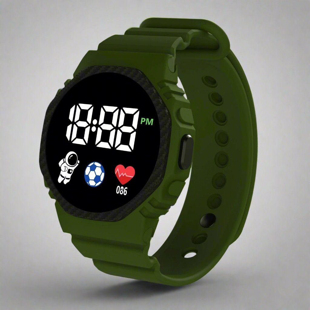Kids LED Digital Watch Waterproof Educational Calendar Display