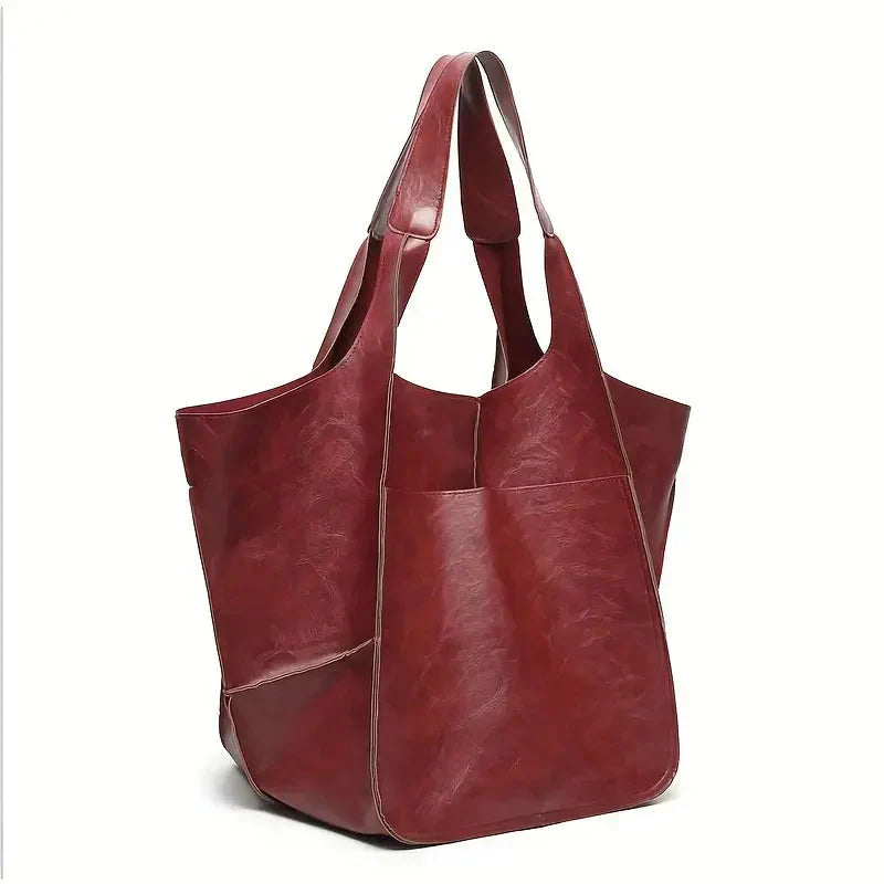 Large Soft Leather Tote Bag Everyday Shoulder Handbag