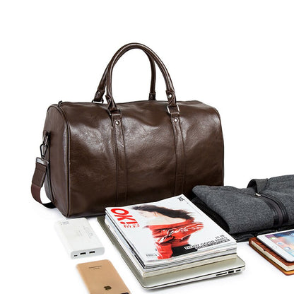 Leather Travel Duffel Bag Mens Weekend Carry Bag