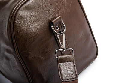 Leather Travel Duffel Bag Mens Weekend Carry Bag