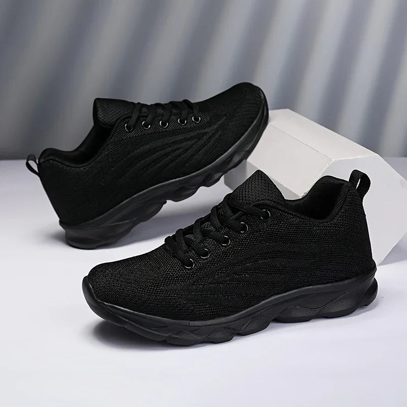 Lightweight Black Sneakers for Women Breathable Comfort Shoes