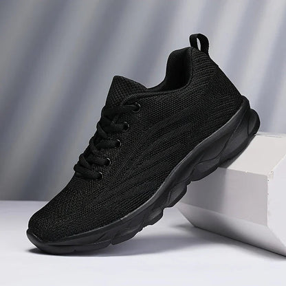Lightweight Black Sneakers for Women Breathable Comfort Shoes