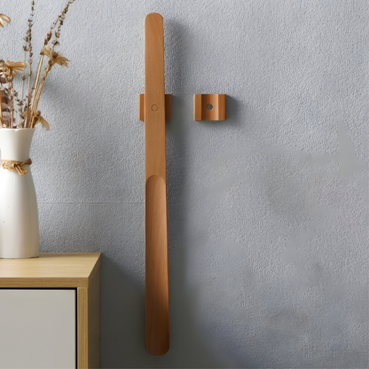Long Handle Wooden Shoehorn Magnetic Shoe Helper