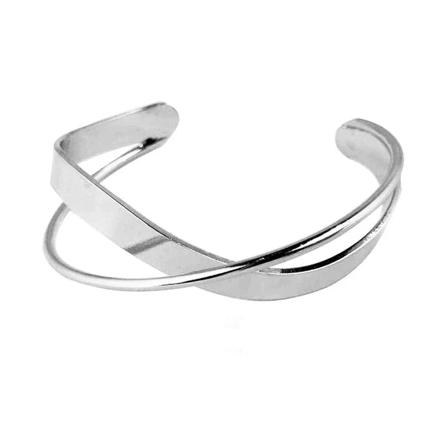 Luxury Crossover Bracelet Adjustable Gold Silver Bangle