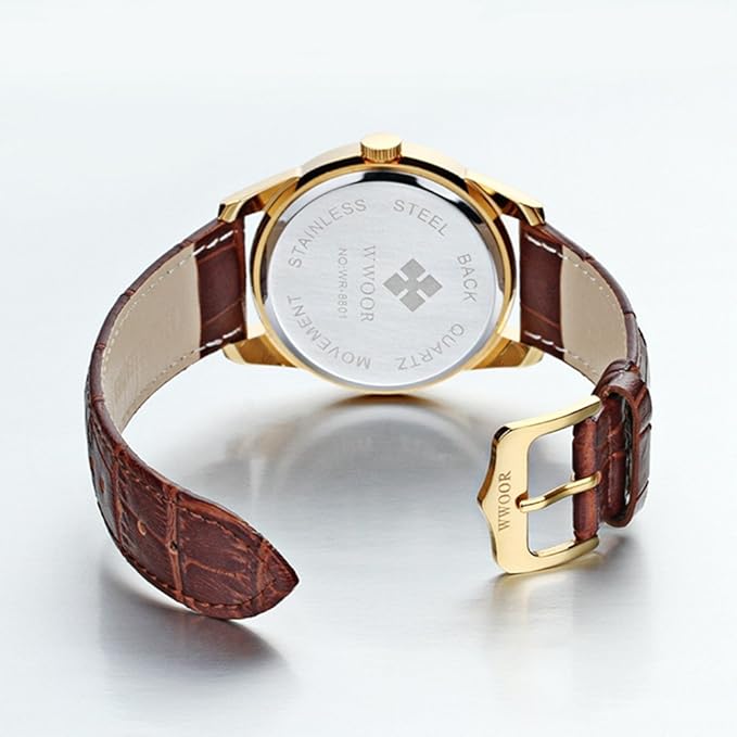 Luxury Leather Mens Watch Classic Quartz Wristwatch