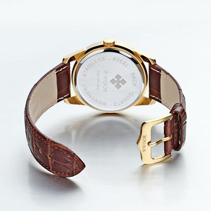Luxury Leather Mens Watch Classic Quartz Wristwatch