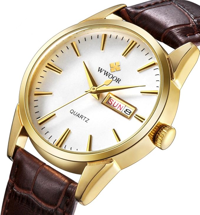 Luxury Leather Mens Watch Classic Quartz Wristwatch