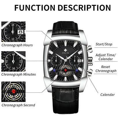 Luxury Leather Sport Watch Quartz Waterproof Analog Wristwatch