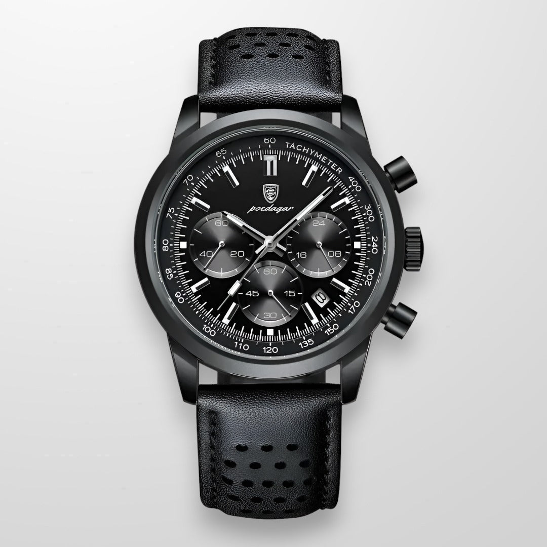 Luxury Men's Luminous Leather Strap Watch