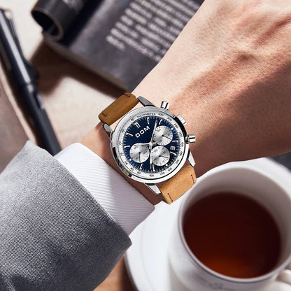 Luxury Men's Luminous Leather Strap Watch