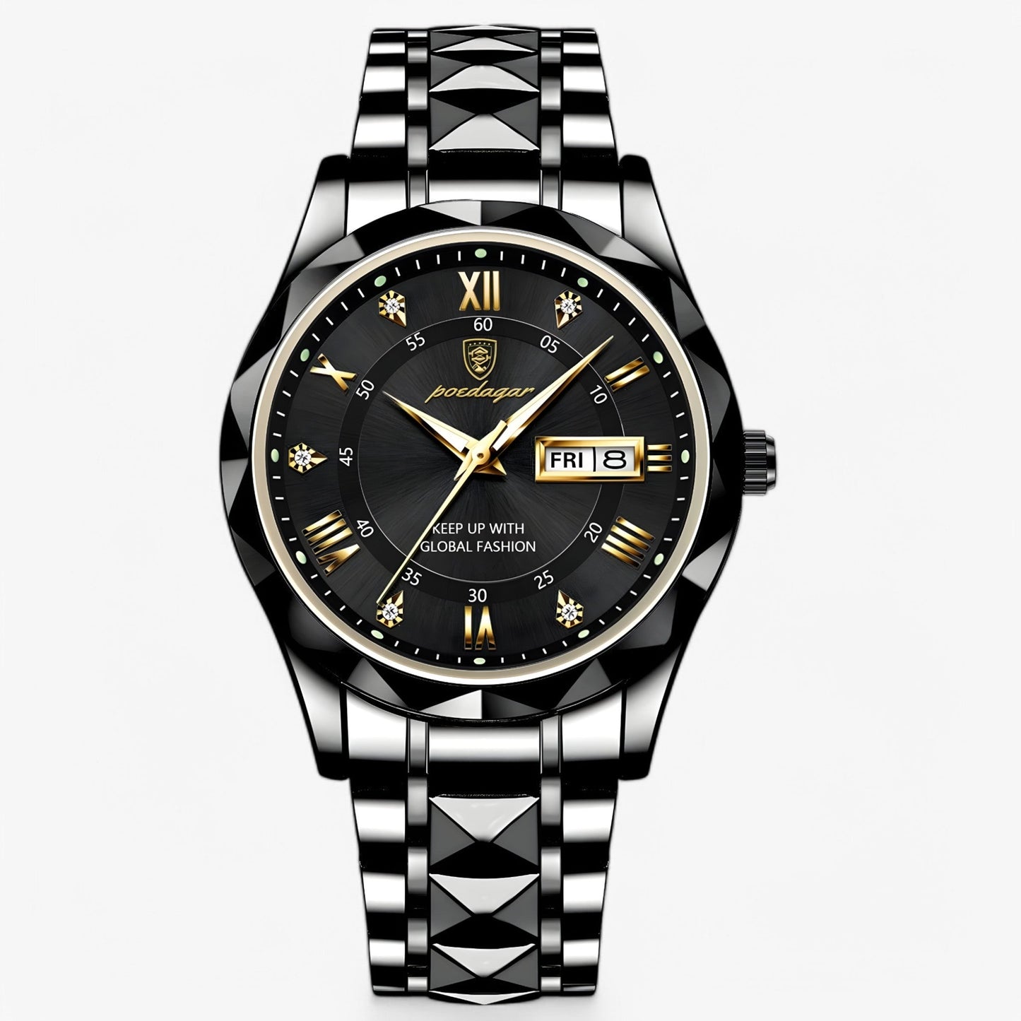 Luxury Mens Watch Elegant Stainless Steel Business Wristwatch