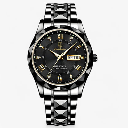 Luxury Mens Watch Elegant Stainless Steel Business Wristwatch
