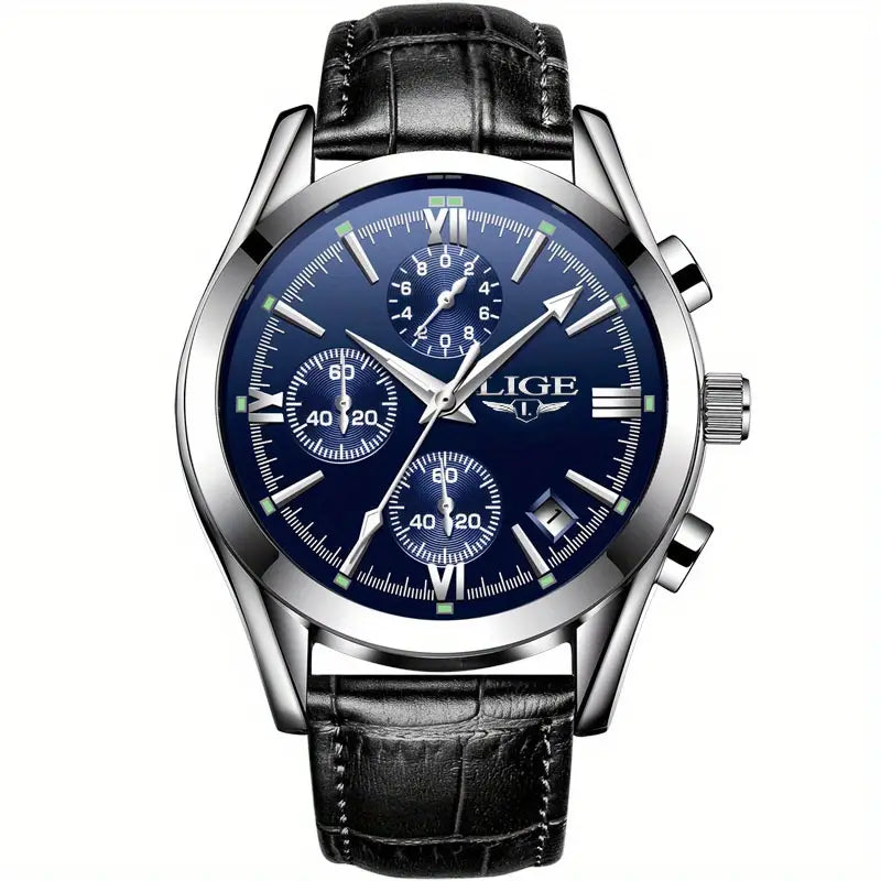 Luxury Military Quartz Watch Rose Gold Black Stainless Steel