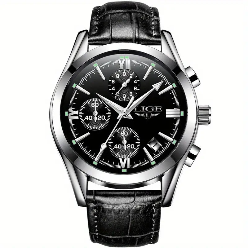 Luxury Military Quartz Watch Rose Gold Black Stainless Steel