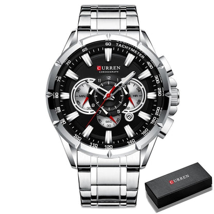 Luxury Quartz Chronograph Watch Mens Waterproof Wristwatch