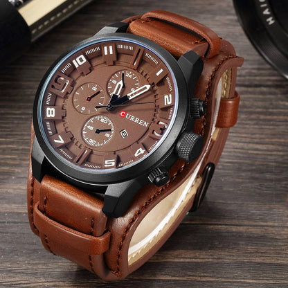 Luxury Quartz Leather Watch Classic Business Wrist Watch