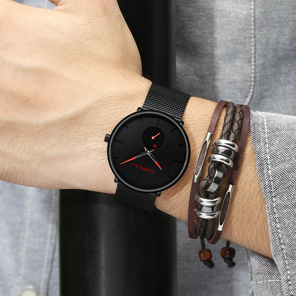 Luxury Quartz Watch with Waterproof Mesh Strap