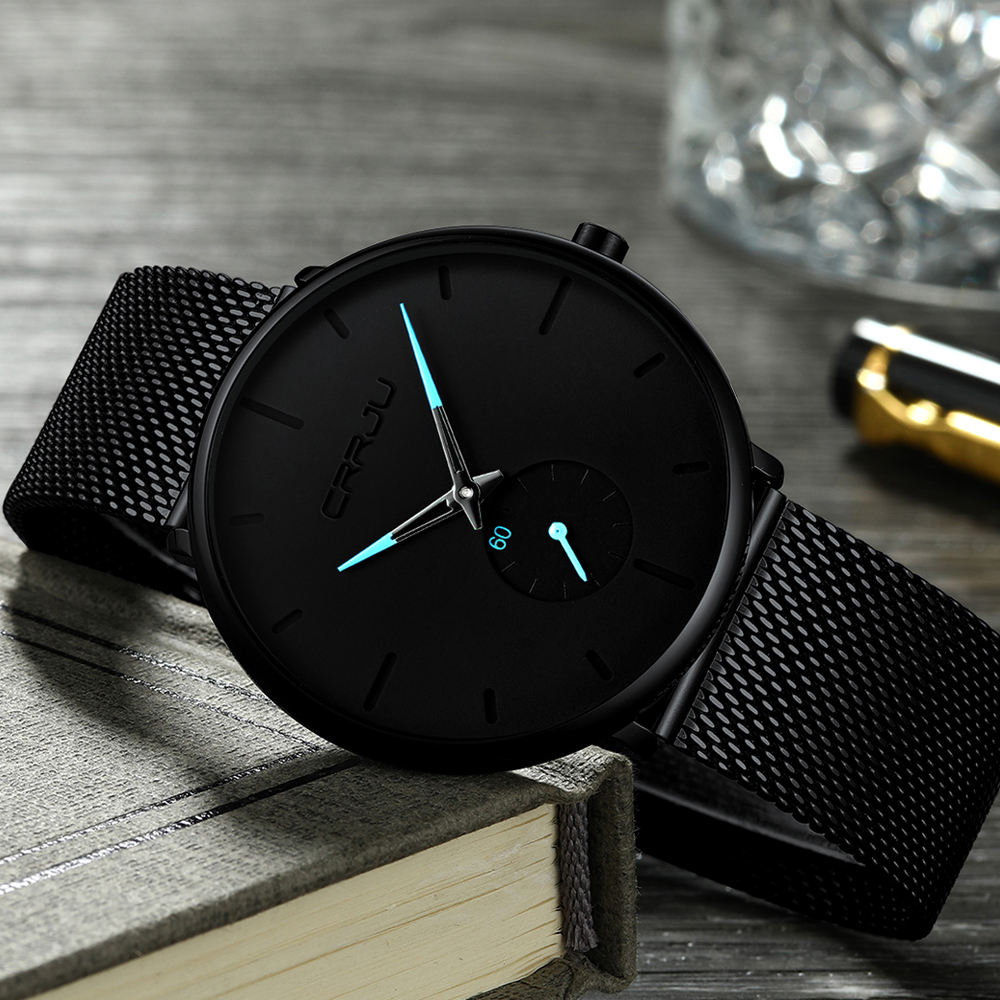 Luxury Quartz Watch with Waterproof Mesh Strap