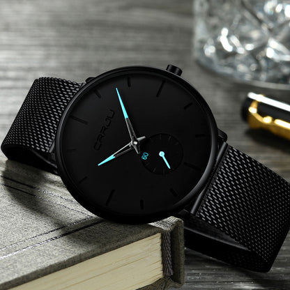 Luxury Quartz Watch with Waterproof Mesh Strap