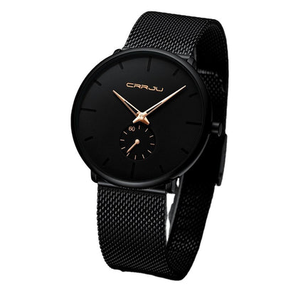 Luxury Quartz Watch with Waterproof Mesh Strap