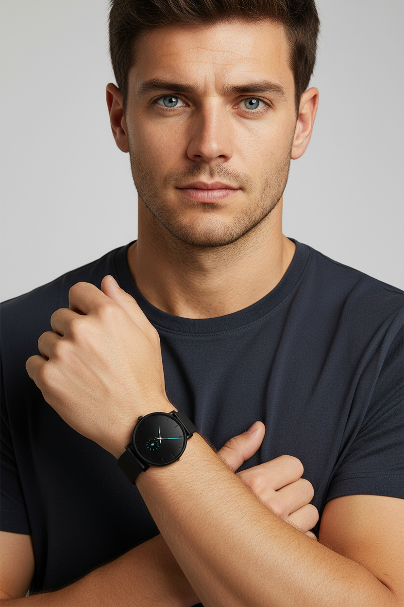 Luxury Quartz Watch with Waterproof Mesh Strap