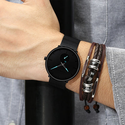 Luxury Quartz Watch with Waterproof Mesh Strap