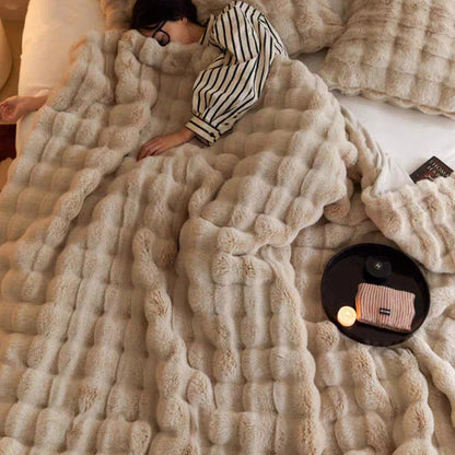 Luxury Soft Faux Fur Blanket Plush Cozy Throw for Sofa Bed and Home