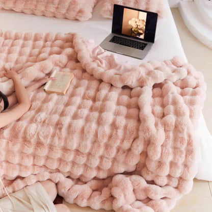 Luxury Soft Faux Fur Blanket Plush Cozy Throw for Sofa Bed and Home