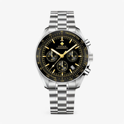Luxury Stainless Steel Chronograph Watch Mens Waterproof Wristwatch