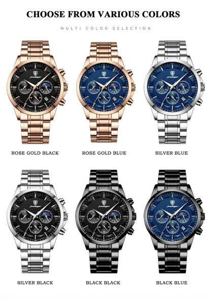 Luxury Stainless Steel Men Watch Classic Analog Wristwatch