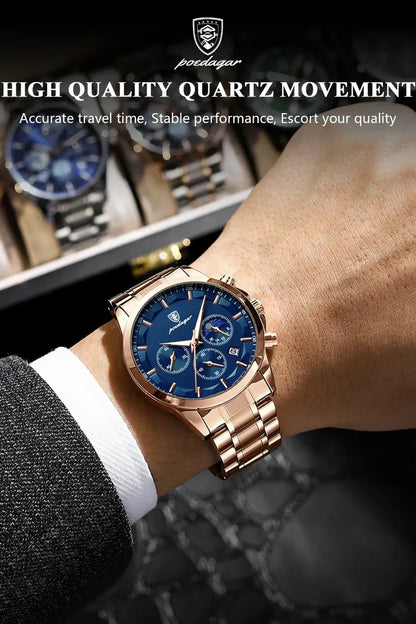 Luxury Stainless Steel Men Watch Classic Analog Wristwatch
